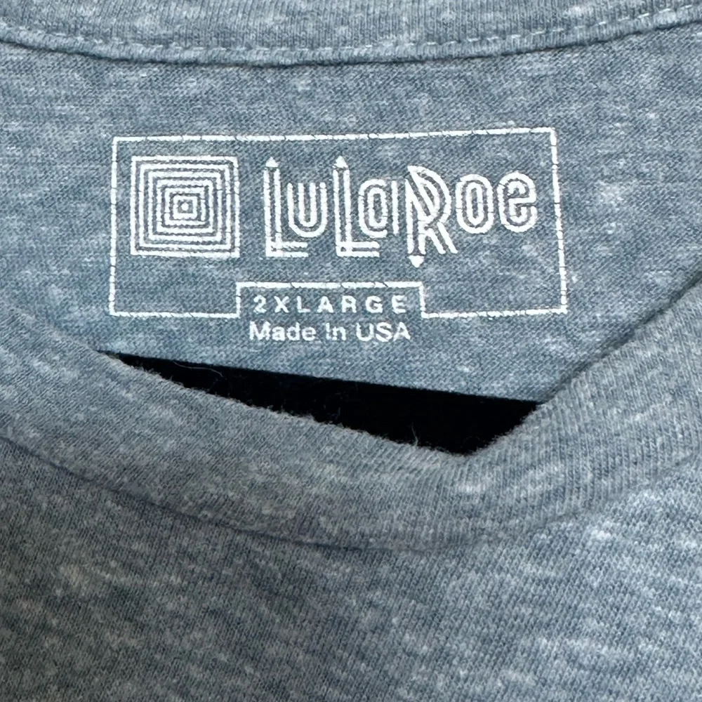LuLaRoe Patrick Blue Graphic T-Shirt - Picture 5 of 5